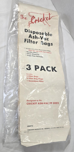 The cricket disposable ash - disposable, ash-vac